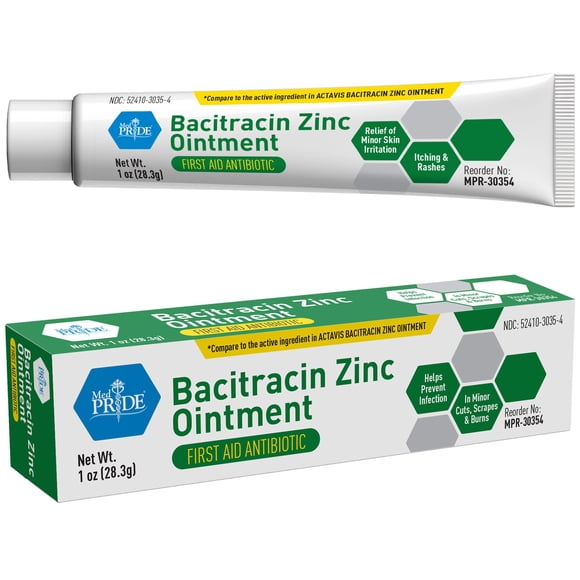 Ungüento MED PRIDE Bacitracina con antibiótico de zinc, tubo de 30 ml