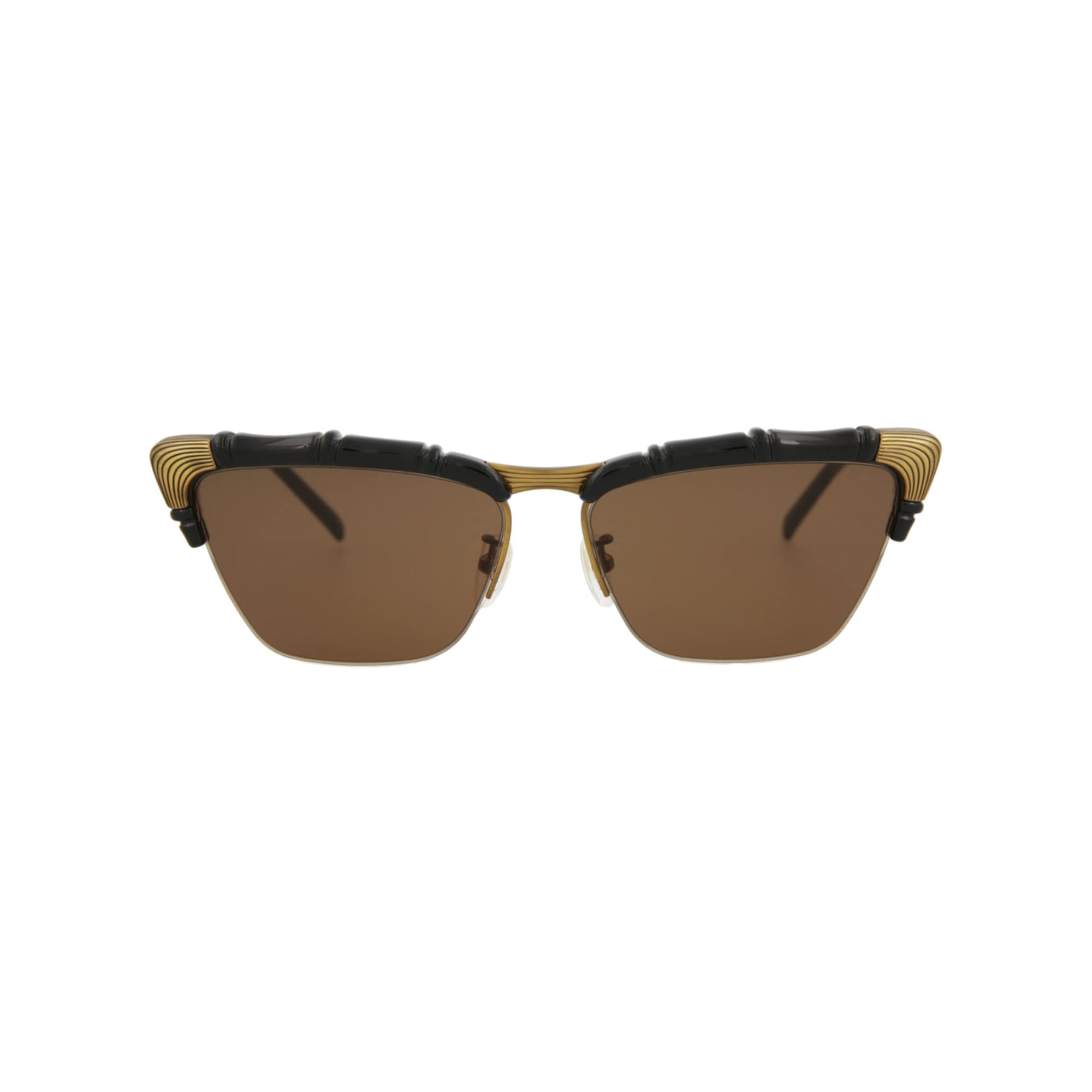 Gafas De Sol Gucci Cat Eye Con Montura Negra Y Lente Marrón De 58 Mm