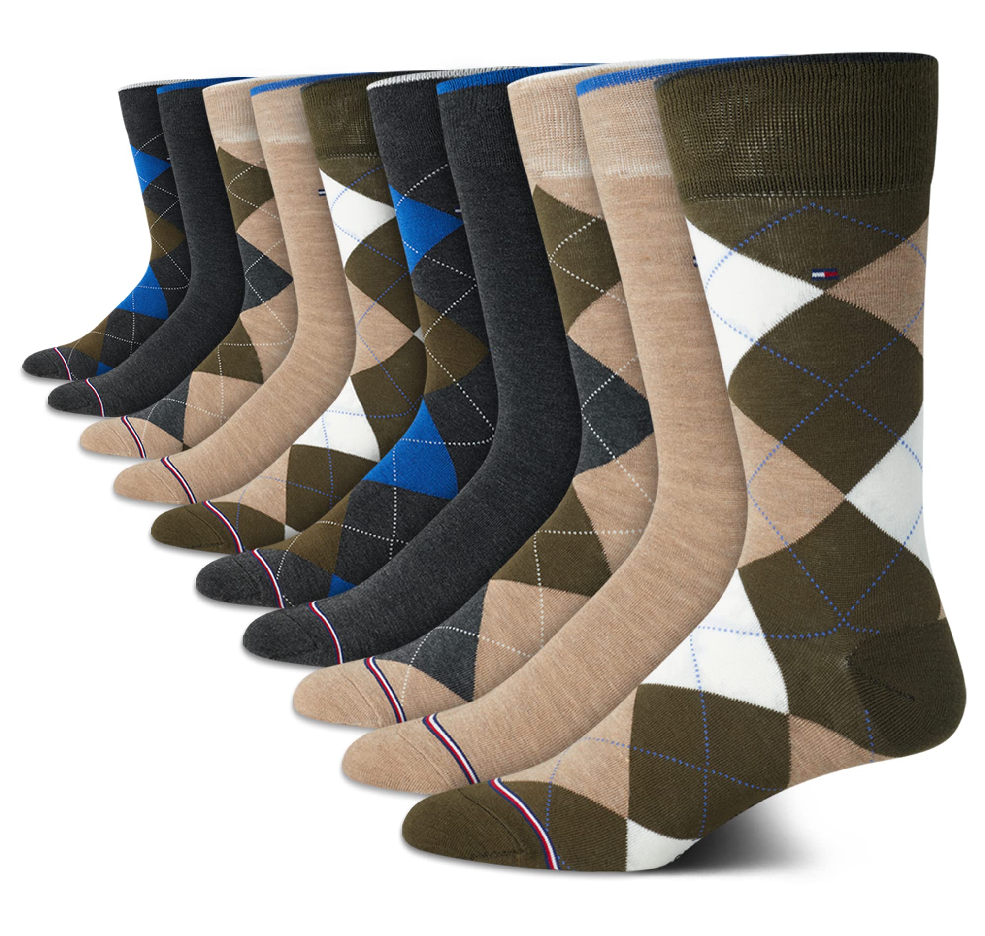 Calcetines De Vestir Tommy Hilfiger Para Hombre, 10 Unidades, Mezcla De Algodón Suave