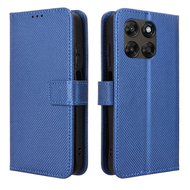 Funda Billetera para Motorola Moto G17 Power 4G con Ranuras y Soporte Azul