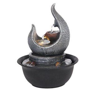 Magideal - Fuente De Agua Para Interiores Fuente De Cascada Decorativa Con Luces Led Zen Usb Fuente De Mesa Portátil Para El Hogar Relajación Oficina Decoración