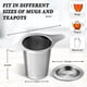 thumbnail image 5 of Colador de malla infusor de té Yoassi Extra Fine de acero inoxidable 18/8 aprobado por la FDA con gran capacidad y tamaño perfecto, asas dobles para colgar en teteras, tazas y tazas para remojar hojas, 5 of 6