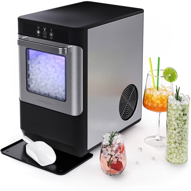 Fabricador de hielo de sobremesa tipo nugget hOmeLabs de acero inoxidable, 20 kg/día
