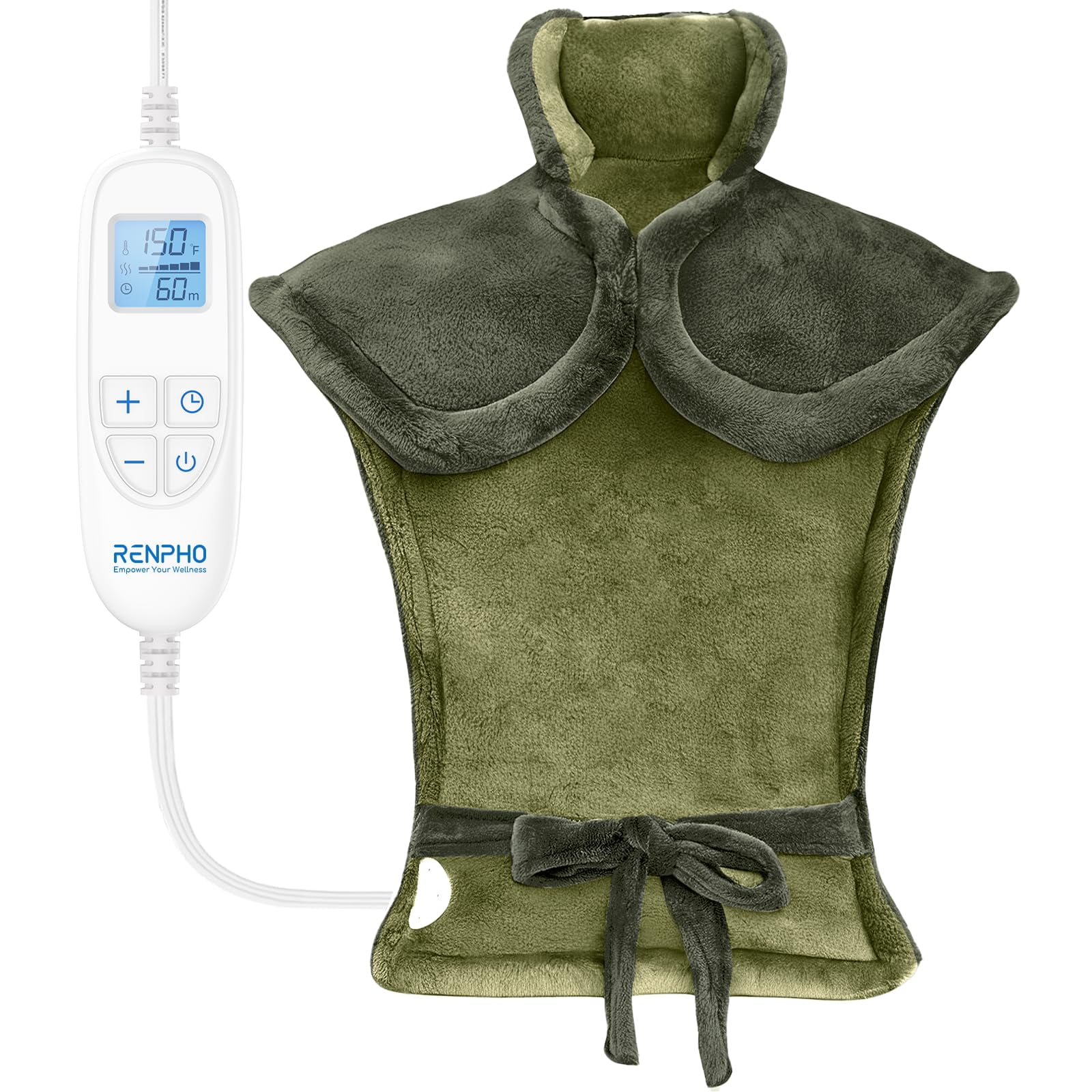 Renpho - Almohadilla Térmica Eléctrica 61 X 84 Cm Con Peso 120 V Verde