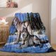 thumbnail image 2 of Wolf Throw Blanket Soft Lightweight Plush Flannel Fleece Blanket with Forest Animal Wolf Couple Print Pattern for Couch Sofa Bed Travel All Season Decorative Blanket for Baby Kids, 2 of 5