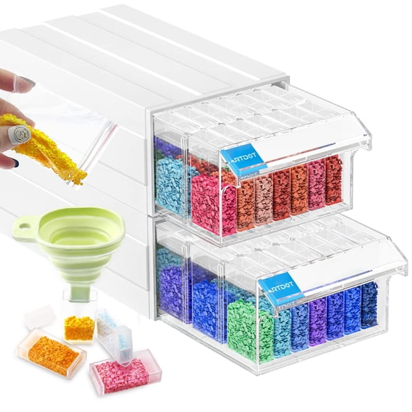 Caja de almacenamiento ARTDOT de 70 compartimentos apilable – pack de 2