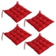 thumbnail image 1 of Xiao Hua Cojín Cuadrado para Silla Juego de 4 Piezas Cojín de Asiento para Interiores con Correa Cojín de Asiento Grueso y Suave Adecuado para Cocina, Comedor, Silla de Oficina Rojo, 1 of 4
