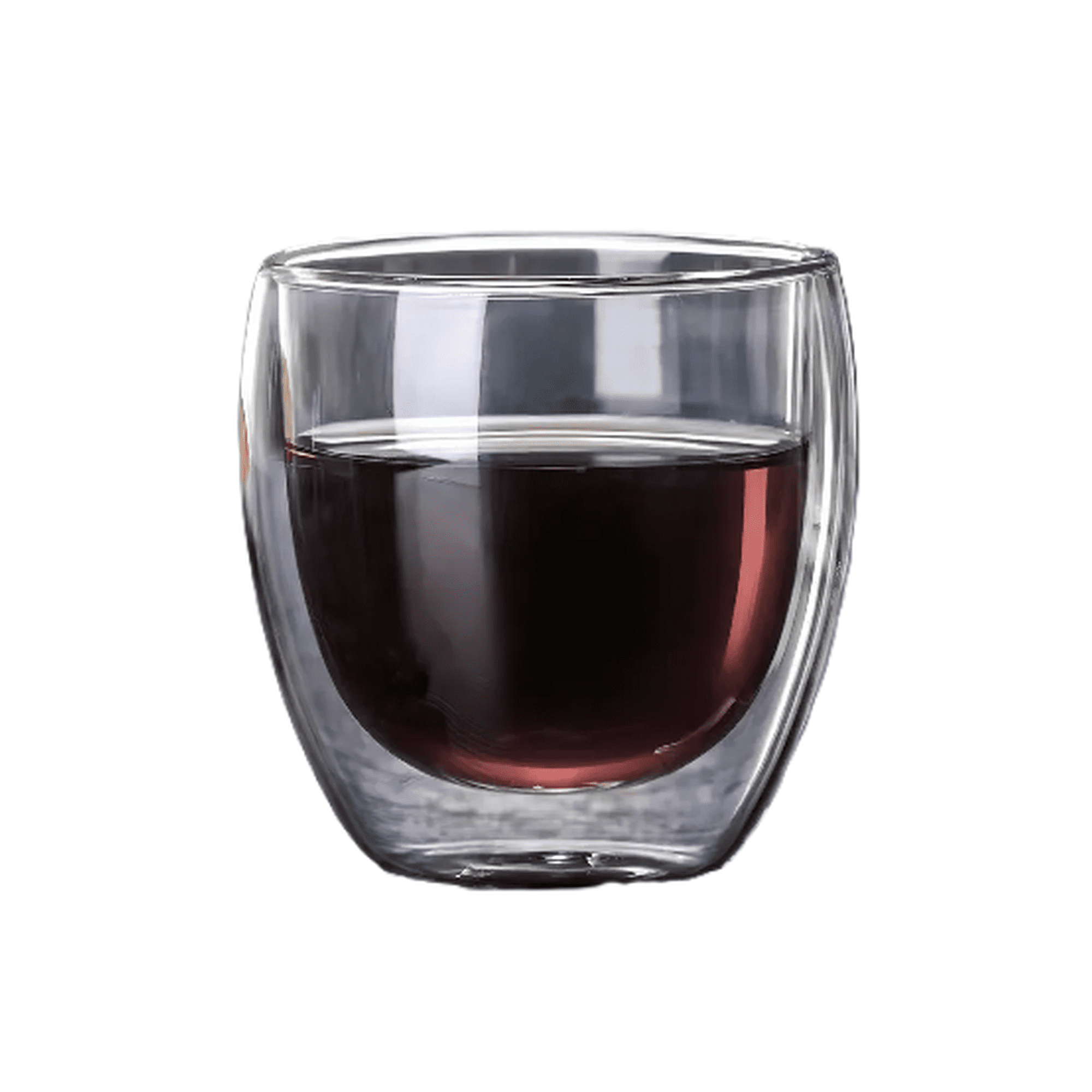 Genérico - Juego De 4 Tazas De Café Vidrio Térmico Doble Pared 80ml Blanco