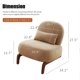 thumbnail image 5 of Silla de acento linda con patas de madera maciza, silla de salón de cuero falso con cojín suave, 5 of 5