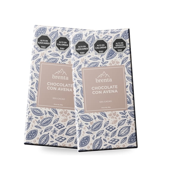 Pack 2 Chocolate Brenta Avena 53% Cacao 80 g