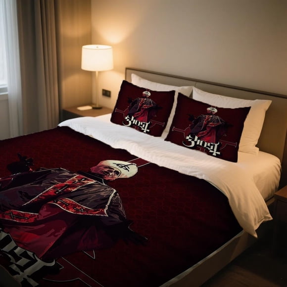 s Papa Emeritus in Gothic Robes Duvet Cover Set Breathable Soft Light BeigeFriendly Material Fresh Natural Cottage Decor