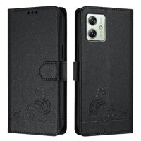 Funda Tipo Cartera Foxdock Para Motorola Moto G14 4G Con Soporte, Ranuras, Rfid, Diseño De Gato