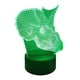 thumbnail image 2 of Lampara Ilusion 3D Dino Cabeza Triceratops de 7 colores, Base touch, 2 of 7