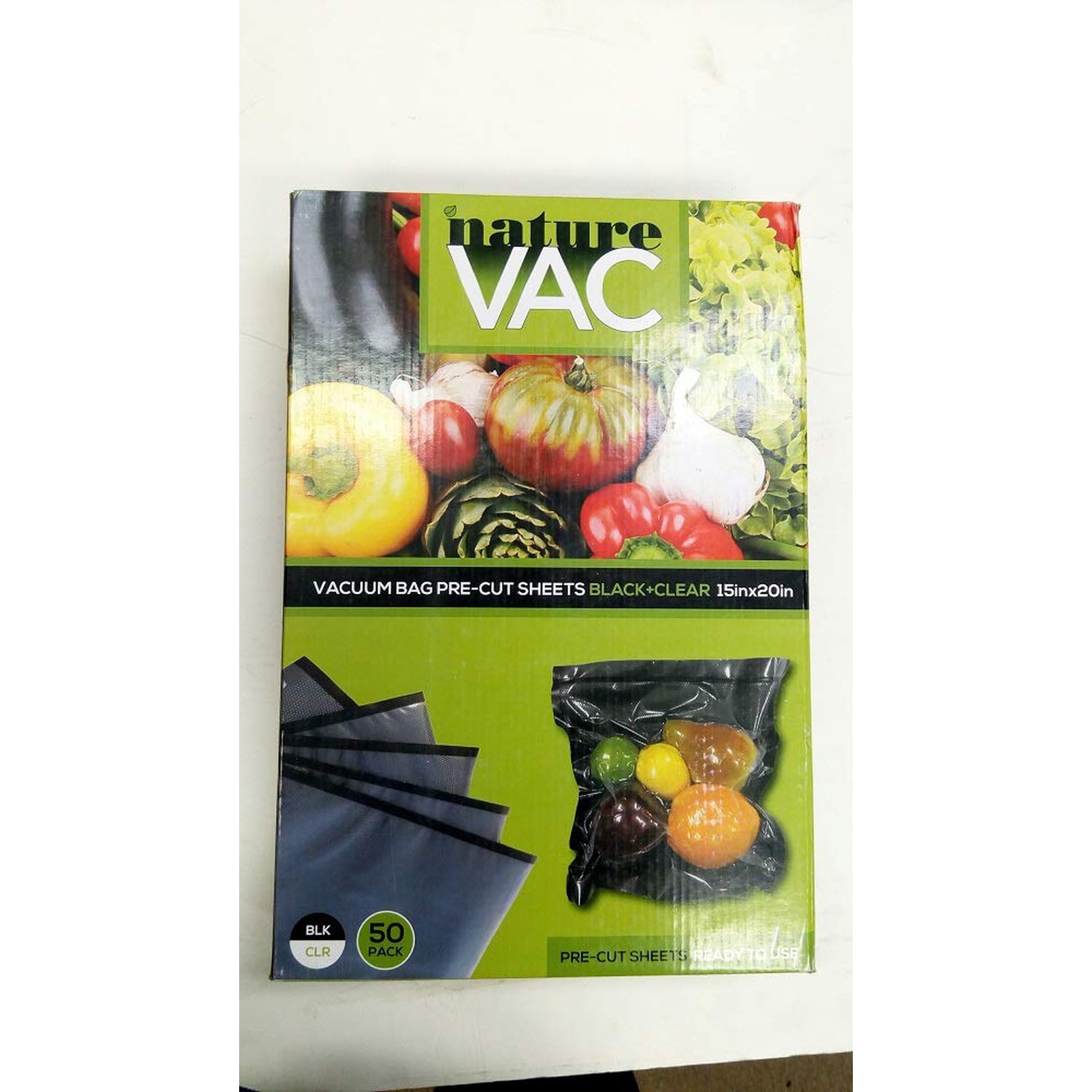 See Product Name - Bolsas De Sellado Al Vacío Naturevac, 15 X 20 Cm, Negras Y Transparentes, Paquete De 50