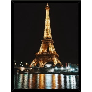 Genérico - Cuadro Decorativo Torre Eiffel Noche Medidas 30X40 Cm