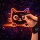 thumbnail image 2 of Guante de dibujo Kortimu con gatito tierno y rechazo de palma de 3 capas, 2 of 8