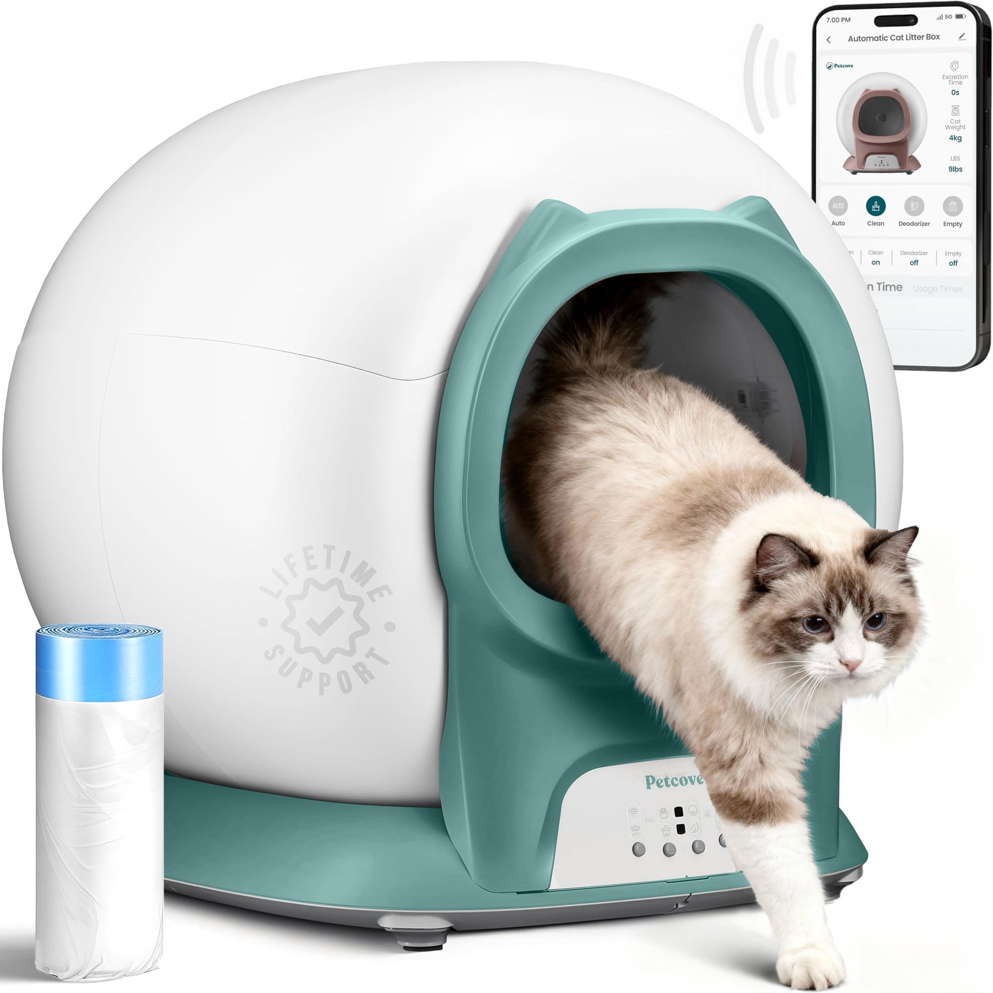 Caja De Arena Automática Con Autolimpieza Petcove Purrtek Para Gatos