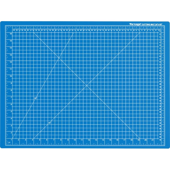 Tapete de corte Dahle 46 × 61 cm, cuadrícula de 1/2 pulg., 5 capas, azul