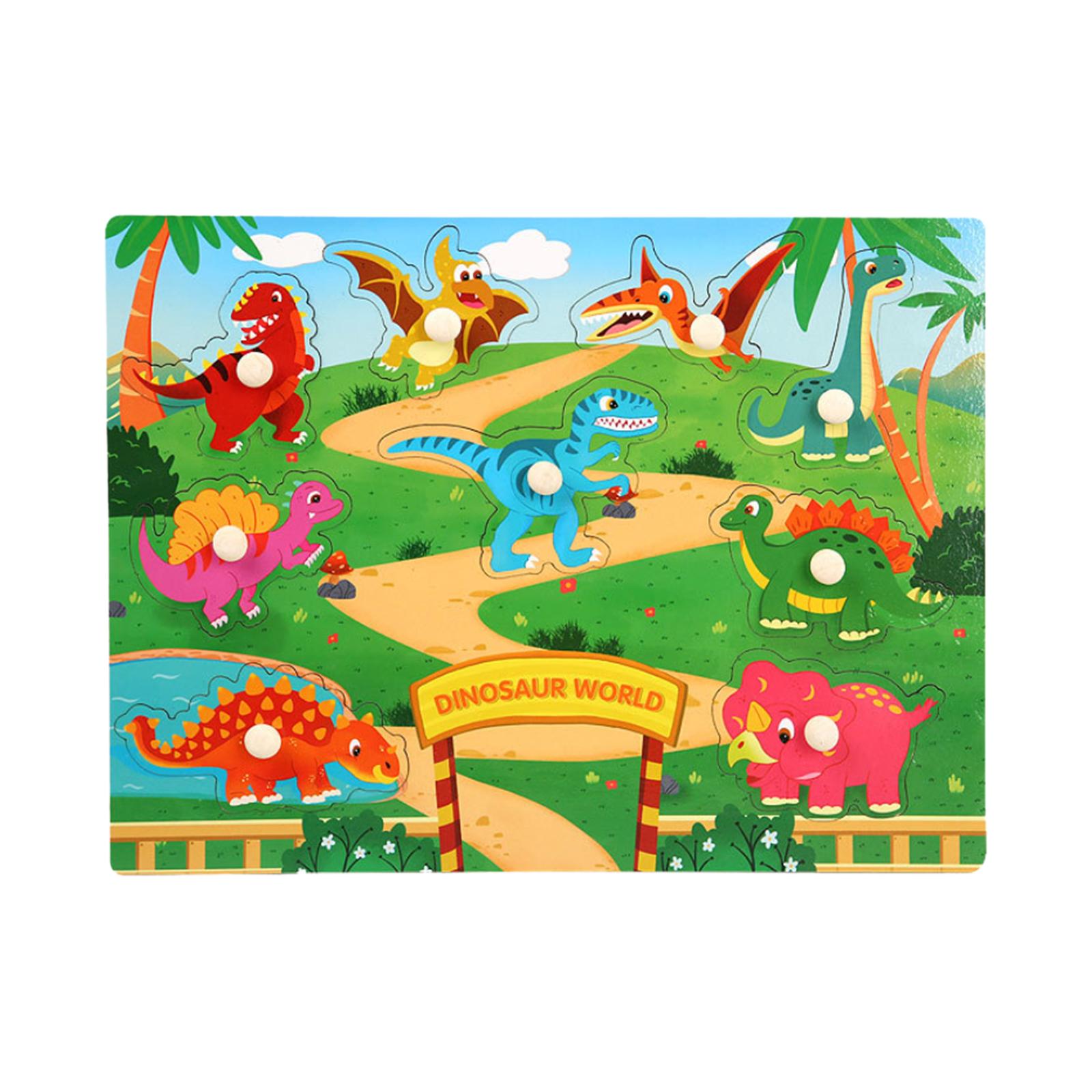 Bothyi - Peg Puzzle Board Development Toy Montessori Toy Para Bebés De 2 3 4 Años Dinosaur World