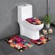 thumbnail image 1 of Puertas de Figura Juego de 3 alfombras de baño de coral fleece: tapete de baño + alfombra de inodoro en forma de U + funda de tapa de inodoro en forma de O, 1 of 6