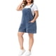 thumbnail image 4 of Agnes Orinda Women's Plus Size Escuela Colegio Peto Corto de Mezclilla Tirantes Ajustables Monos Recortados con Bolsillo 4X Gris Azul, 4 of 6
