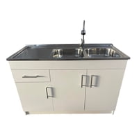 Dhi - Kit Lavaplatos Con Mueble 120X50 Doble Blanco Secador Izquierdo