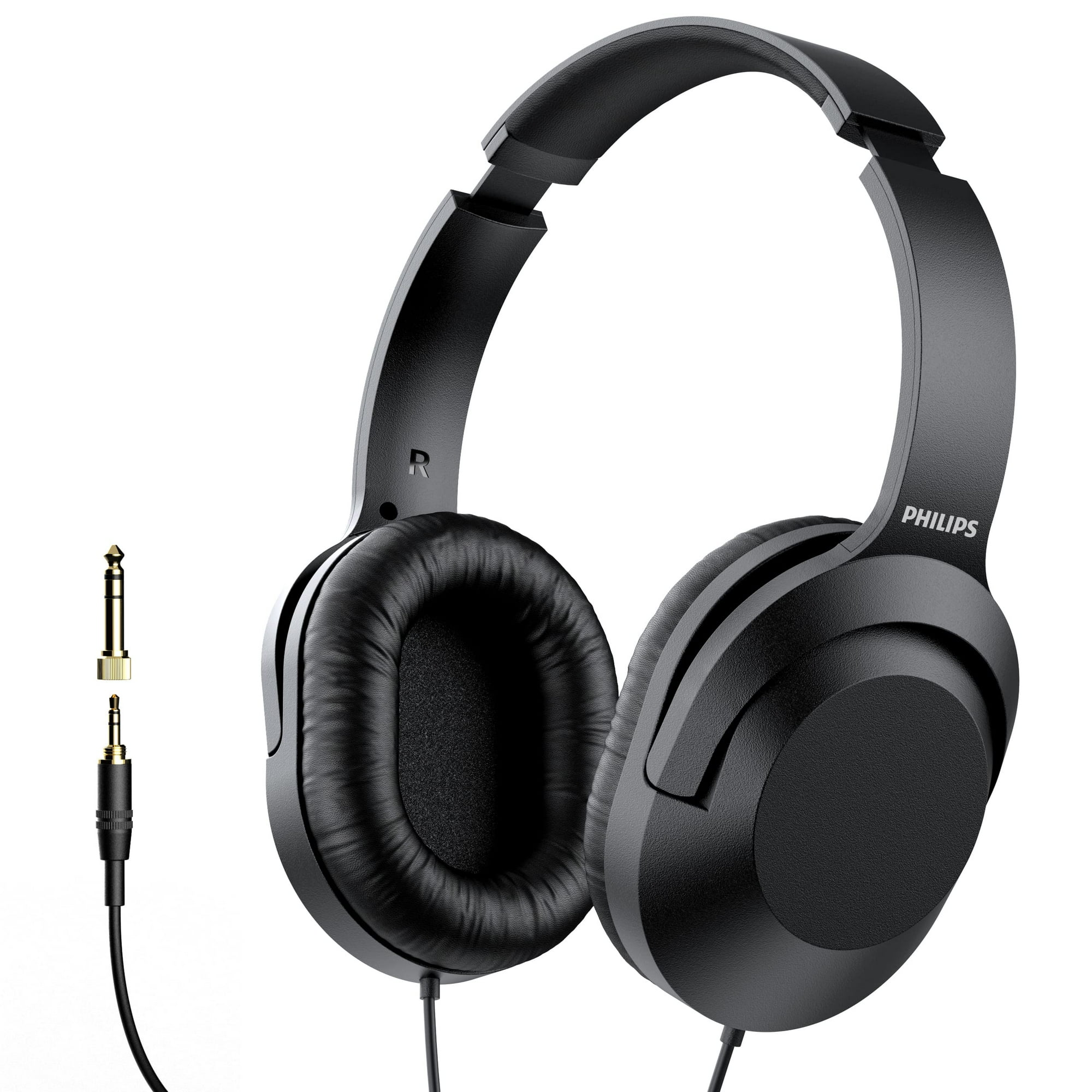 Philips Over Ear Auriculares Estéreo Con Cable Para Podcasts, Auriculares De Monitoreo Y Grabación De Estudio Para Computadora, Teclado Y Guitarra Con Adaptador Adicional De 6.3 Mm (1/4")