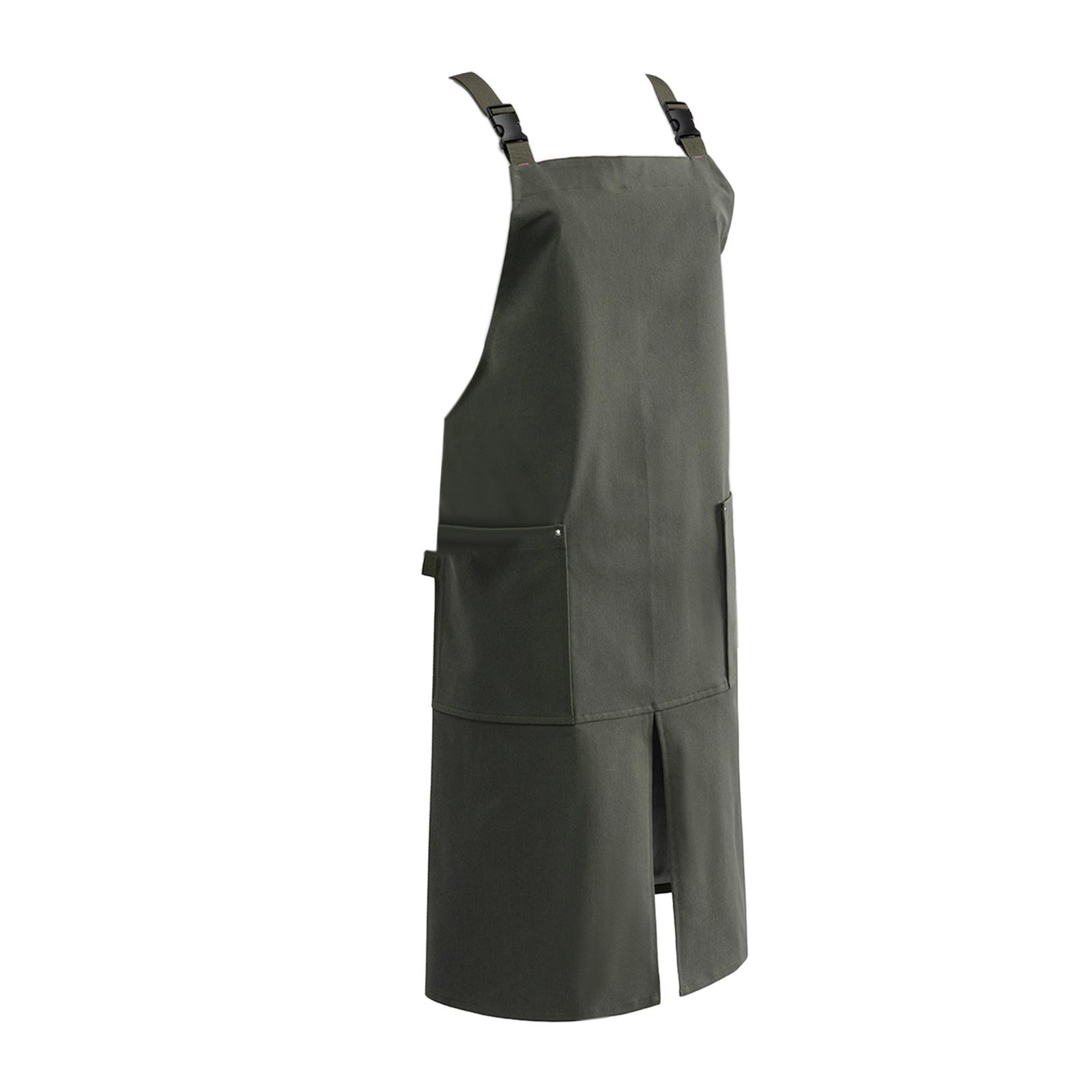 Magideal - Delantal De Cocina, Delantal Con Pechera Alta, Ropa De Trabajo Para Restaurante Y Café, Delantal De Bolsillo Para Chef, Para Jardinería, Elaboración , Verde