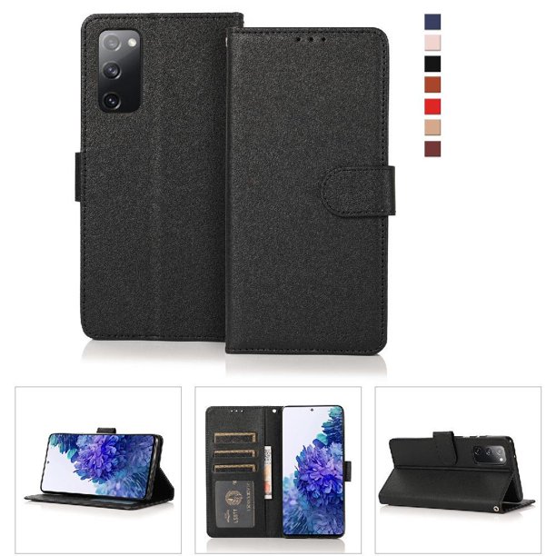 Funda Cartera para Samsung Galaxy S20 FE 5G con Tarjetero, Soporte y Cordón - Protección Negro