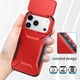 thumbnail image 4 of Funda Resistente para iPhone 17 Pro con Tapa Deslizante y Protección Militar Rojo, 4 of 6