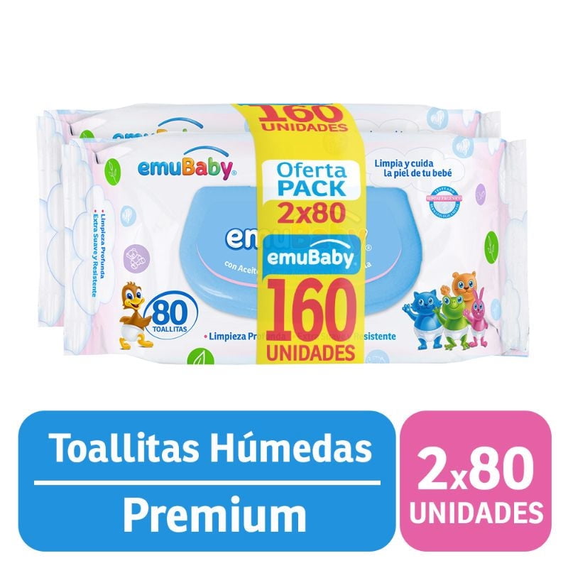 Emubaby - Toallitas Húmedas Premium, Baby Wipes