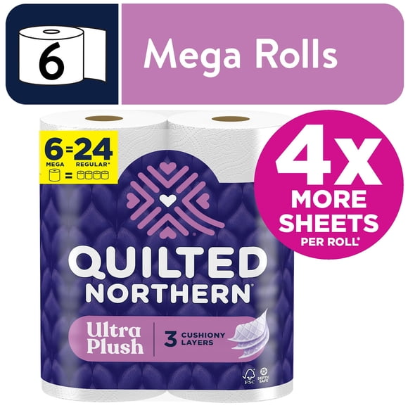 Papel Higiénico Quilted Northern Ultra Plush 3Ply Mega 6 Rollos