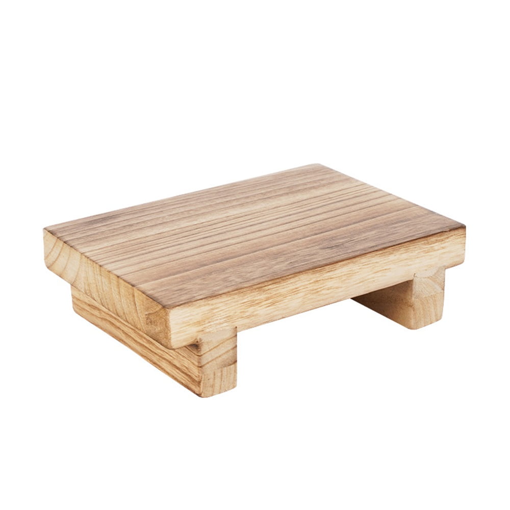 Xusx111 - Bandeja De Jabón De Soporte Para El Fregadero De Cocina, Pedestal De Madera Para El Fregadero De La Cocina Del Estante Decorativo Rústico De Los Platos Del Baño De Las Botellas De Las Velas