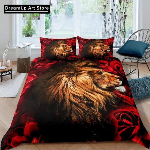 Black Lion Bedding Set Duvet Cover Bed Set Quilt Cover Boys Adult Home Textile Decor