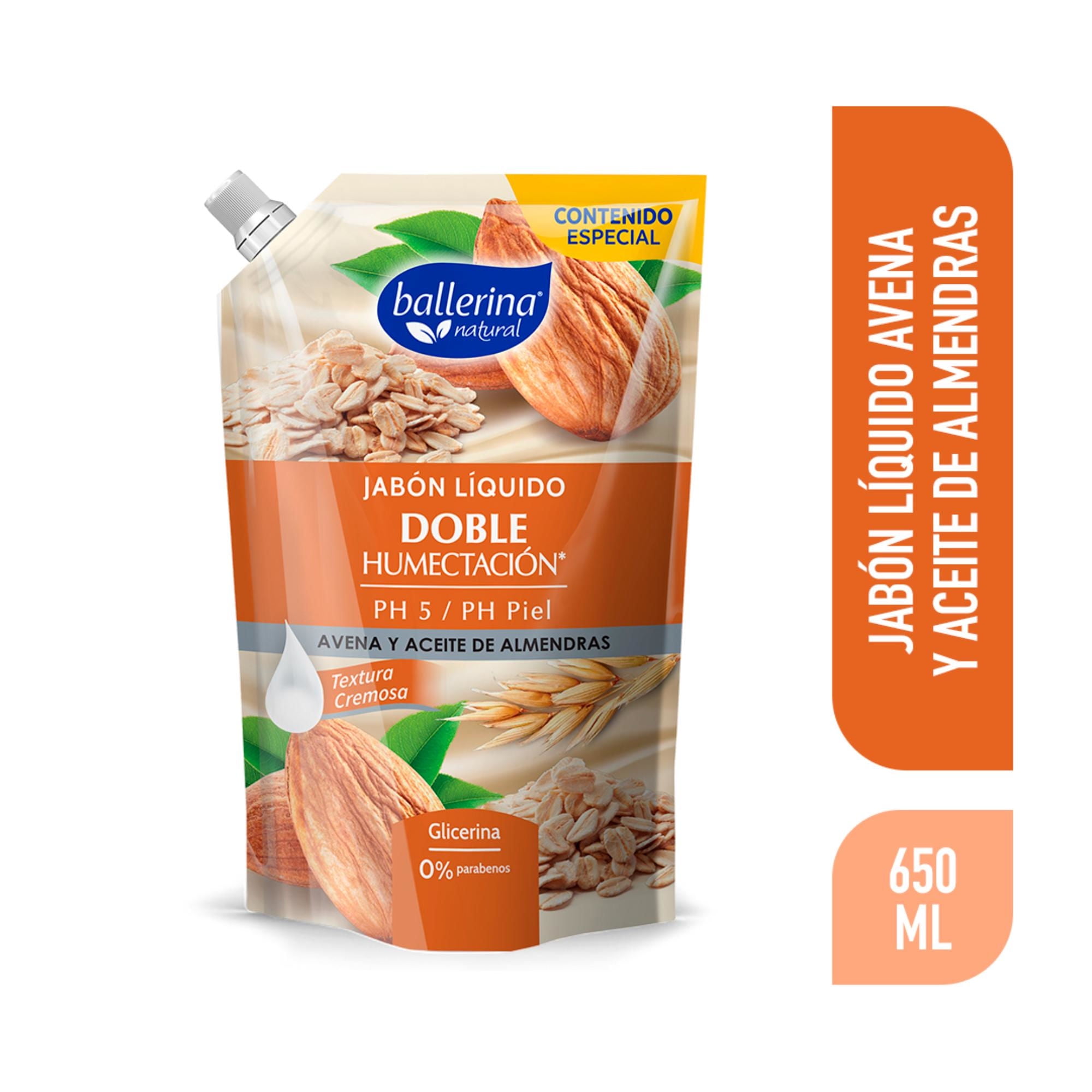 Jabón Líquido Avena Y Almendras 650 ml Ballerina