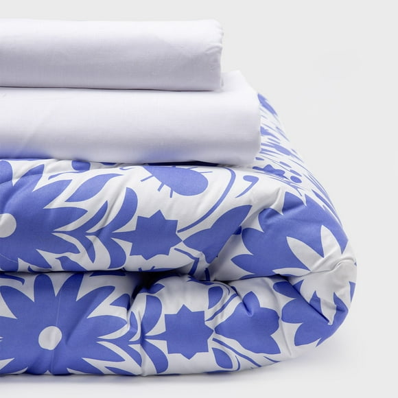 Combo 42 Plumón México Reversible Azul 2 Plazas