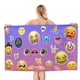 thumbnail image 1 of Emoji Toalla de playa de secado rápido con diseño temático, regalo para mujeres y niñas, ideal para cumpleaños, fans, amantes de la música, uso en la playa o al aire libre,78*180cm, 1 of 6
