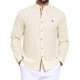 thumbnail image 1 of INSPIRE CHIC Camisa de Negocios de Lino de Color Sólido con Botones y Mangas Largas para Hombre con Cuello Mao 2XL Caqui, 1 of 5