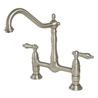 Grifo De Cocina Kingston Brass Heritage De 8 Pulgadas En Níquel Cepillado