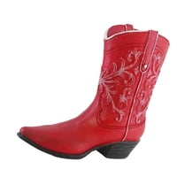 Bothyi - Jarrón De Resina Con Forma De Bota De Vaquero, Florero Coleccionable Moderno Único, Regalo Ideal, Rojo