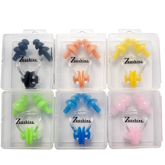 Tapones para los Oídos y Clips Nasales Zooshine 6 Juegos Impermeables de Silicona