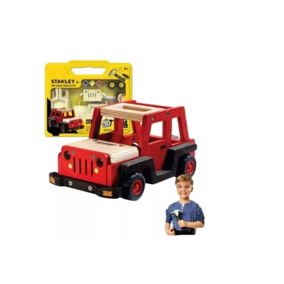 Auto Todoterreno de Madera con Tornillos para Niños - Arma y Juega con Stanley Jr