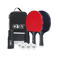 Genérico - Kit Ping Pong 2 Paletas + 6Pelotas + Red + Estuche Goat /R&R