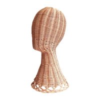 Ioensy - Soporte De Exhibición De Sombrero De Ratán Con Cabeza De Maniquí Para Diademas, Auriculares, Sombreros