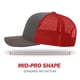 thumbnail image 3 of Gorra de béisbol Richardson 112 Trucker Snapback Split Charcoal/Red, 3 of 7
