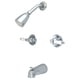 thumbnail image 1 of Grifo Kingston Brass KB241PL con doble manija para bañera/ducha, cromo pulido, 1 of 2