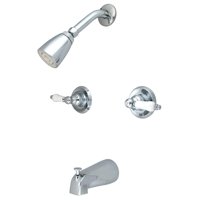 Grifo Kingston Brass Kb241Pl Con Doble Manija Para Bañera/Ducha, Cromo Pulido