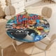 thumbnail image 4 of Timmy Time-theme Fitted Round Tablecloths Elastic Edged Table Covers Waterproof Table Cloth for Kitchen Holiday Party Tables Decor 120cm, 4 of 6