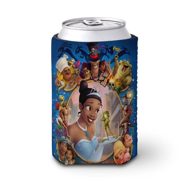 Tiana La Princesa y el Sapo Funda enfriadora de latas, aislante de bebidas para mantener frías o calientes, funda térmica plegable para latas, portabebidas reutilizable