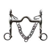 Magideal - Bocado De Acero Inoxidable Para Caballo, Ligero, Para Bridas Y Ataduras, Equipo De Protección Para Mordeduras De Caballos Con Cadena Para Montar A